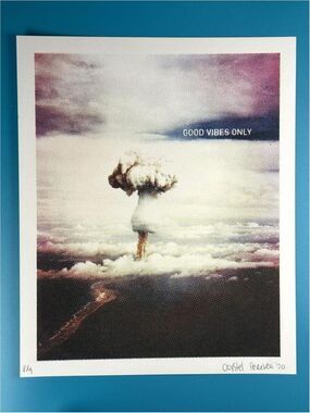 Crystel Pereira Good Vibes Only Nuclear Pop Art Halftone Limited Print Signed